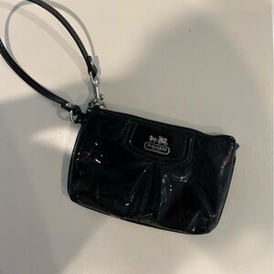 Y2K Coach Black Patent Leather Wristlet